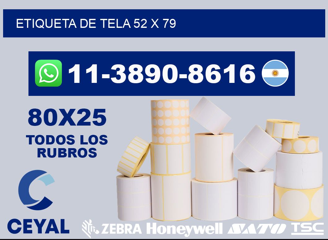 etiqueta de tela 52 x 79