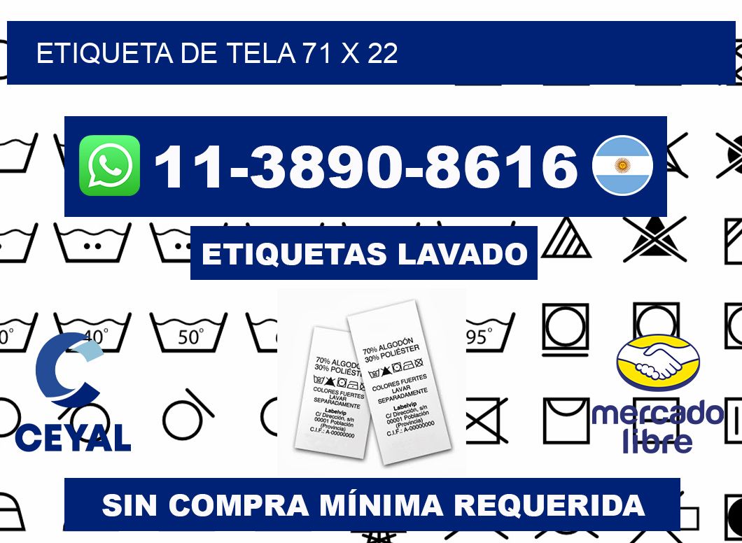 etiqueta de tela 71 x 22