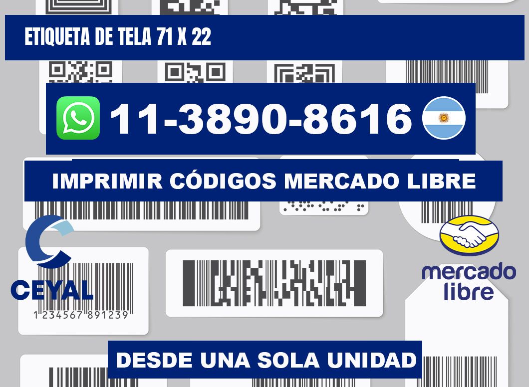 etiqueta de tela 71 x 22