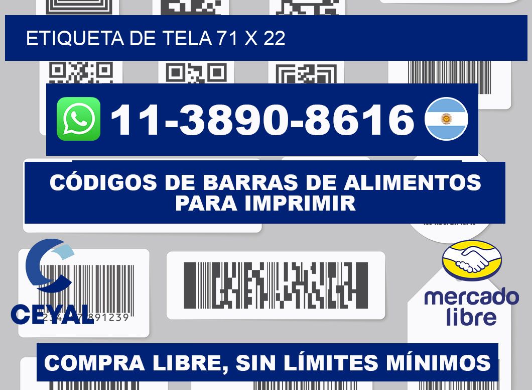 etiqueta de tela 71 x 22