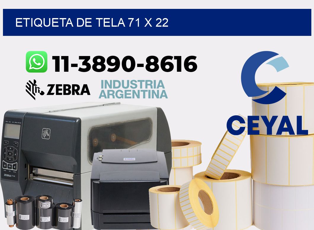 etiqueta de tela 71 x 22