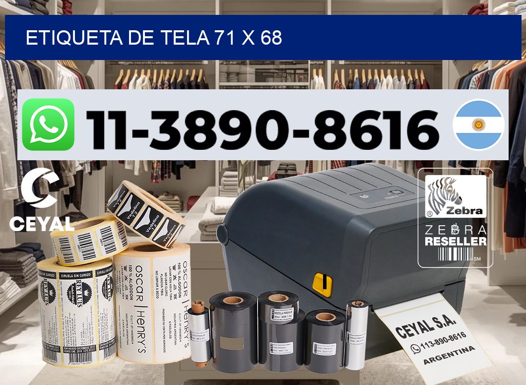 etiqueta de tela 71 x 68