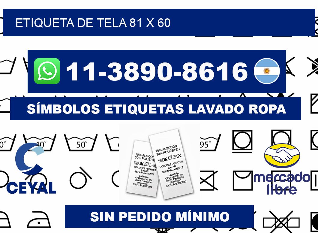 etiqueta de tela 81 x 60