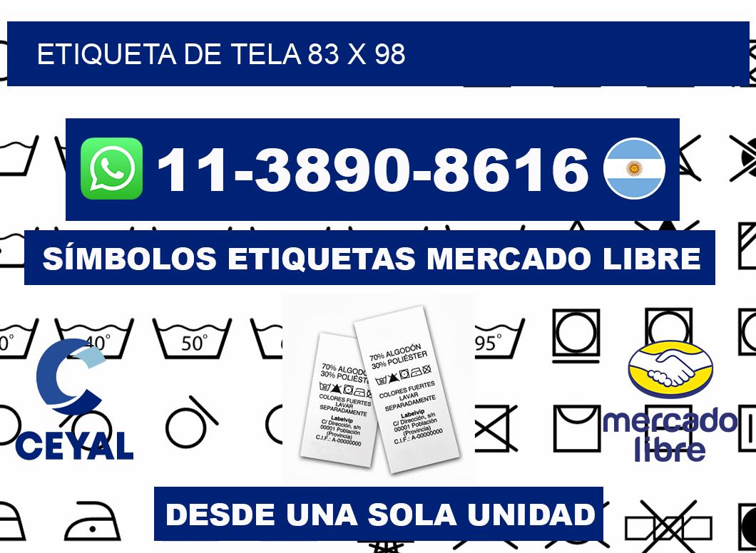 etiqueta de tela 83 x 98