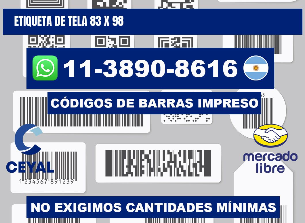 etiqueta de tela 83 x 98