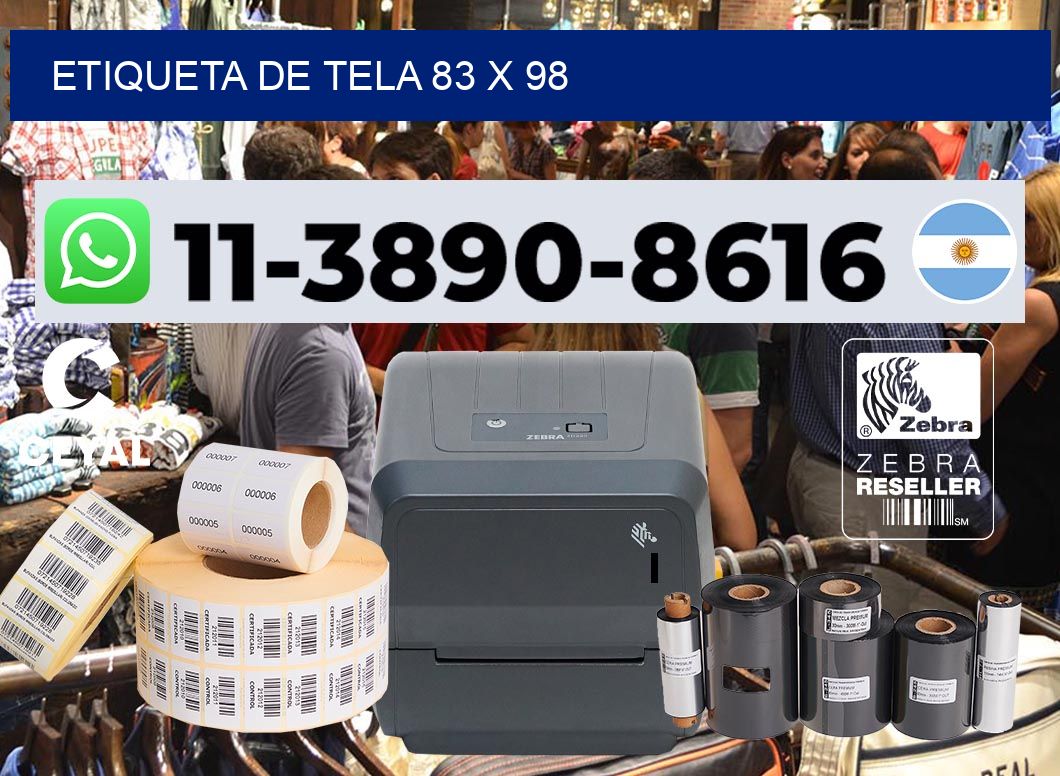 etiqueta de tela 83 x 98