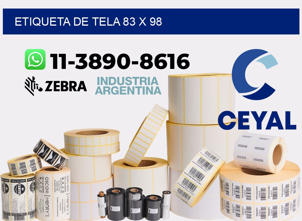 etiqueta de tela 83 x 98