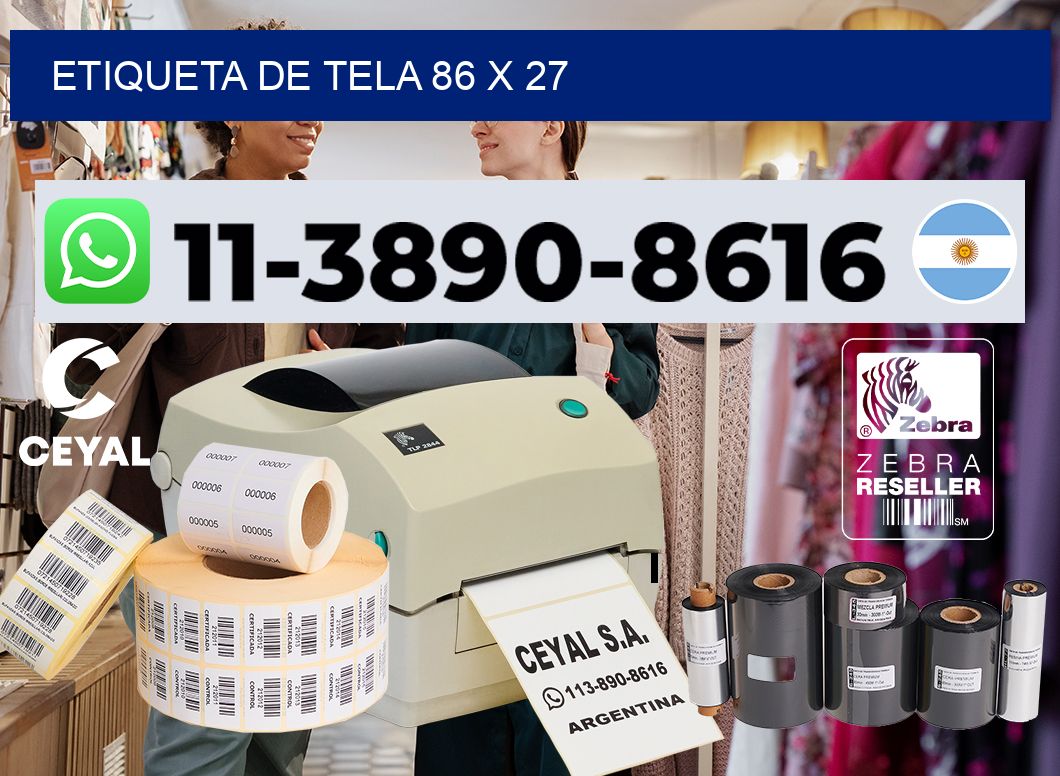etiqueta de tela 86 x 27