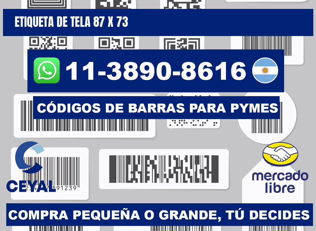 etiqueta de tela 87 x 73