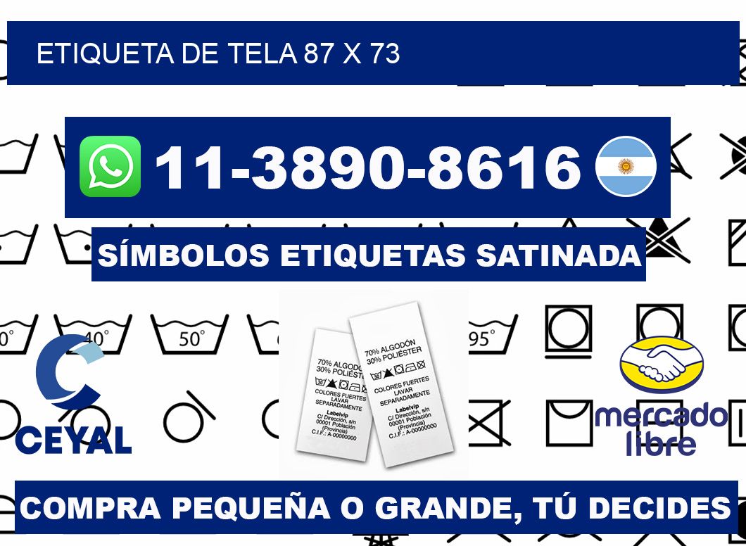 etiqueta de tela 87 x 73