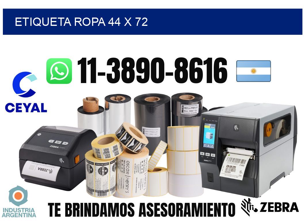 etiqueta ropa 44 x 72
