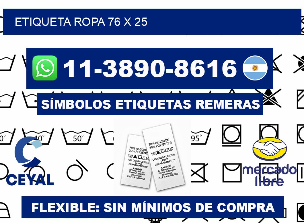 etiqueta ropa 76 x 25