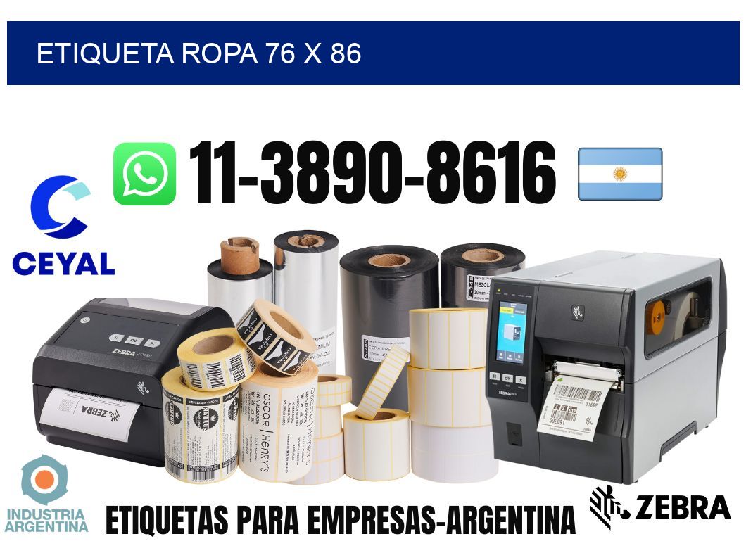 etiqueta ropa 76 x 86