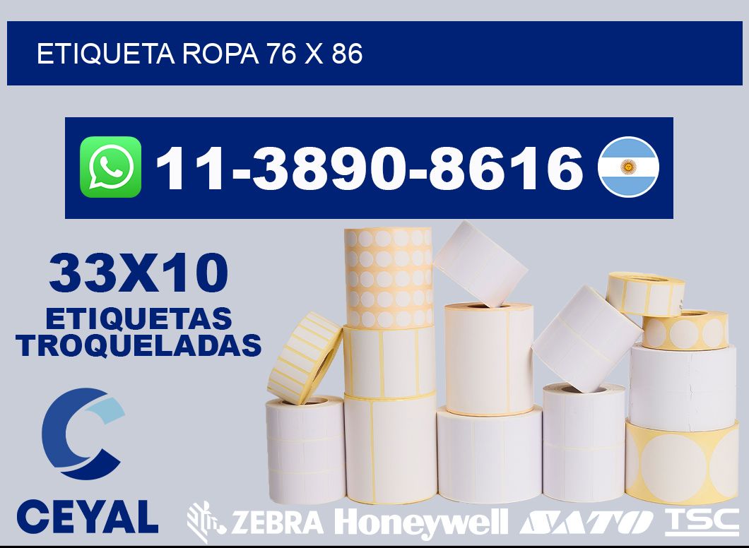 etiqueta ropa 76 x 86