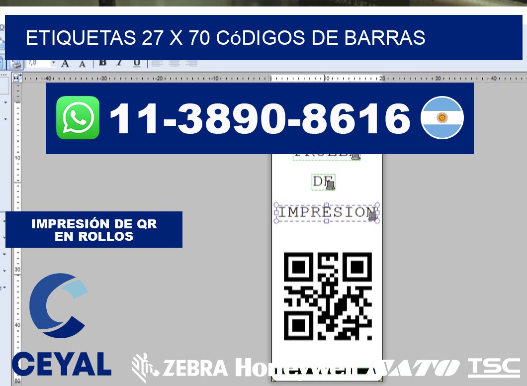 etiquetas 27 x 70 códigos de barras
