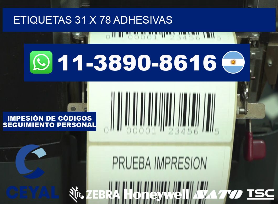 etiquetas 31 x 78 adhesivas