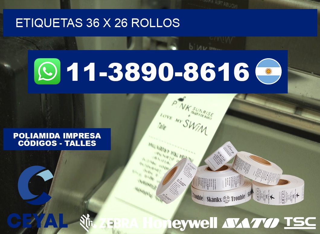 etiquetas 36 x 26 rollos