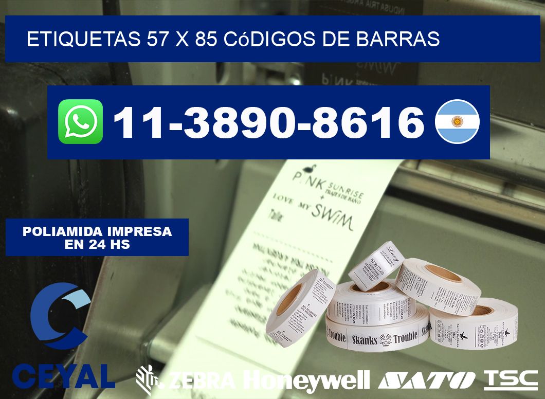 etiquetas 57 x 85 códigos de barras