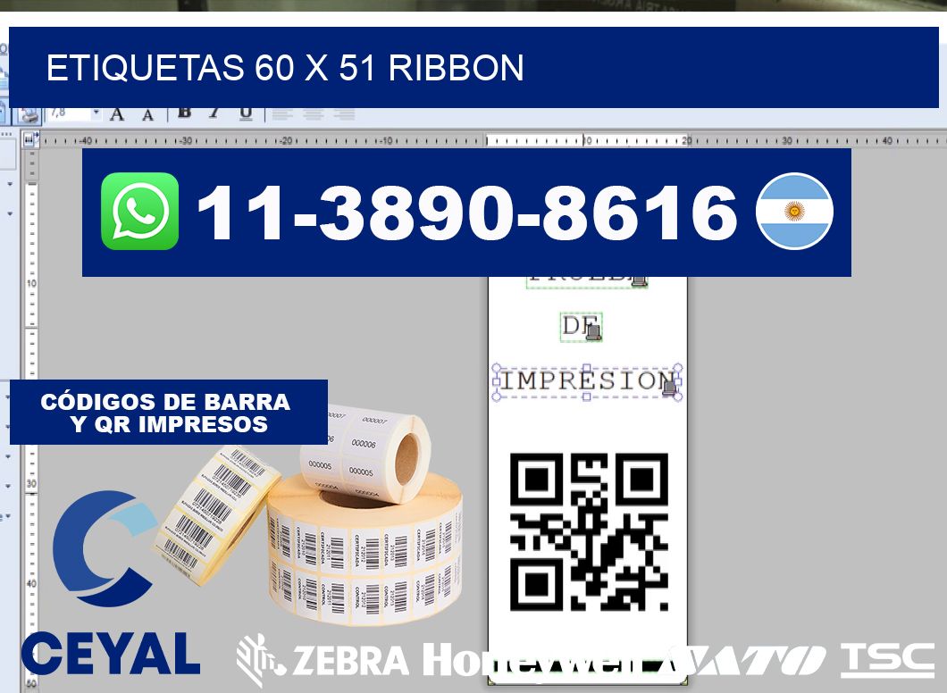 etiquetas 60 x 51 ribbon