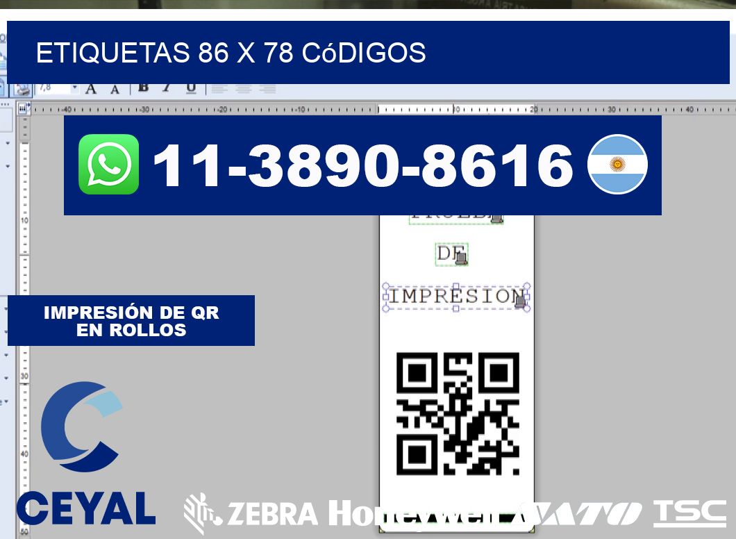 etiquetas 86 x 78 códigos