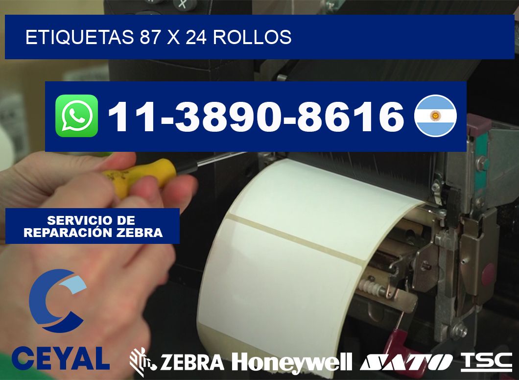 etiquetas 87 x 24 rollos