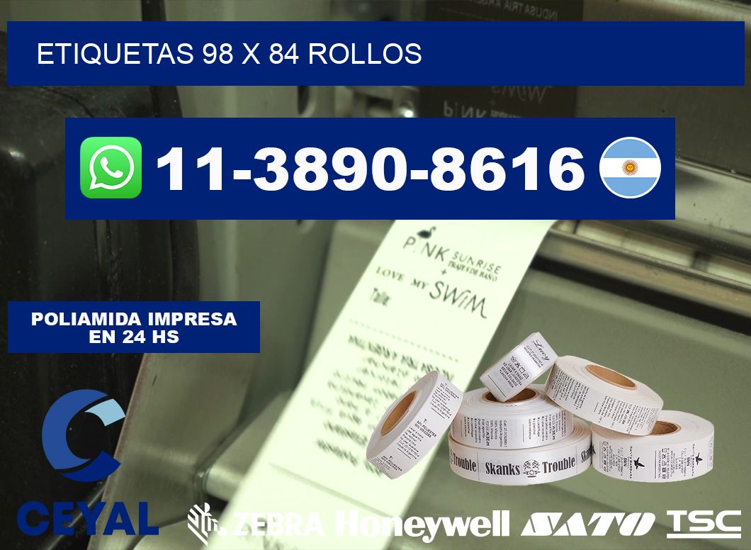 etiquetas 98 x 84 rollos