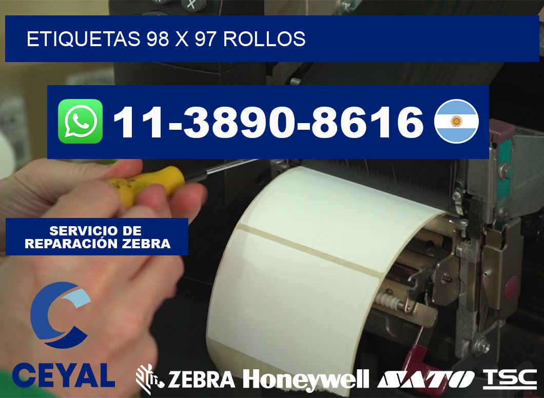 etiquetas 98 x 97 rollos