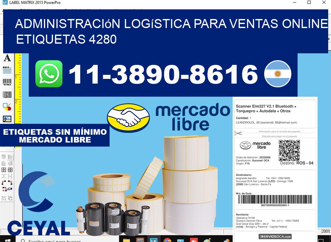 Administración logística para ventas online  etiquetas 4280