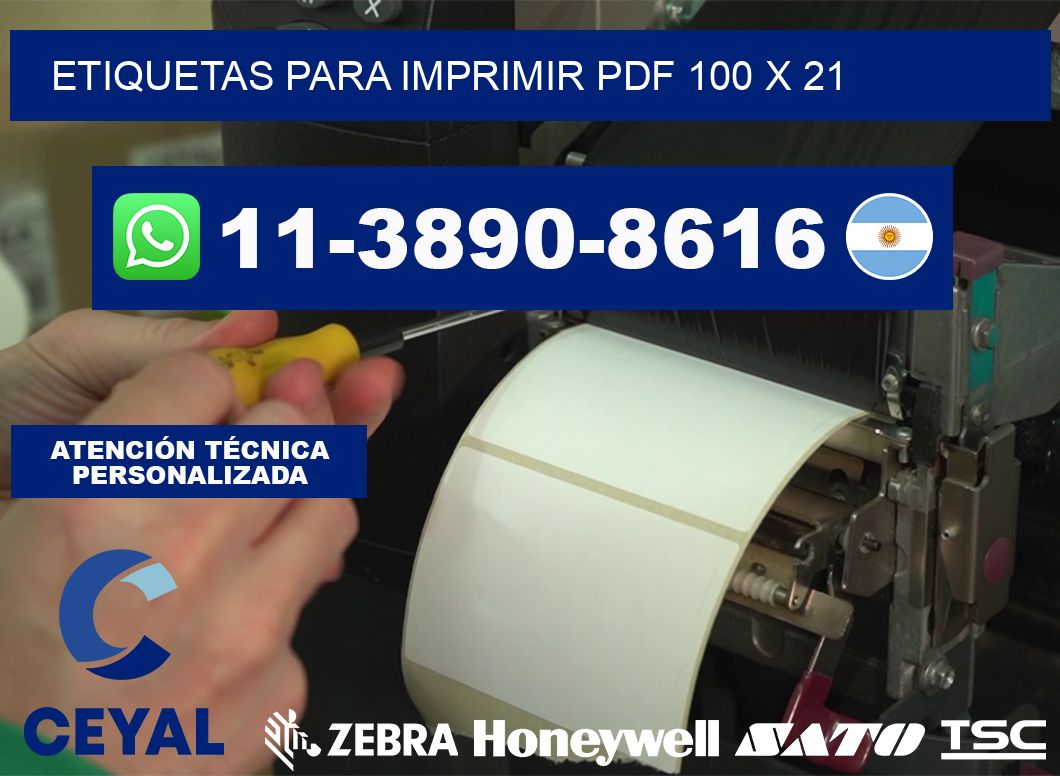 Etiquetas para imprimir PDF 100 x 21