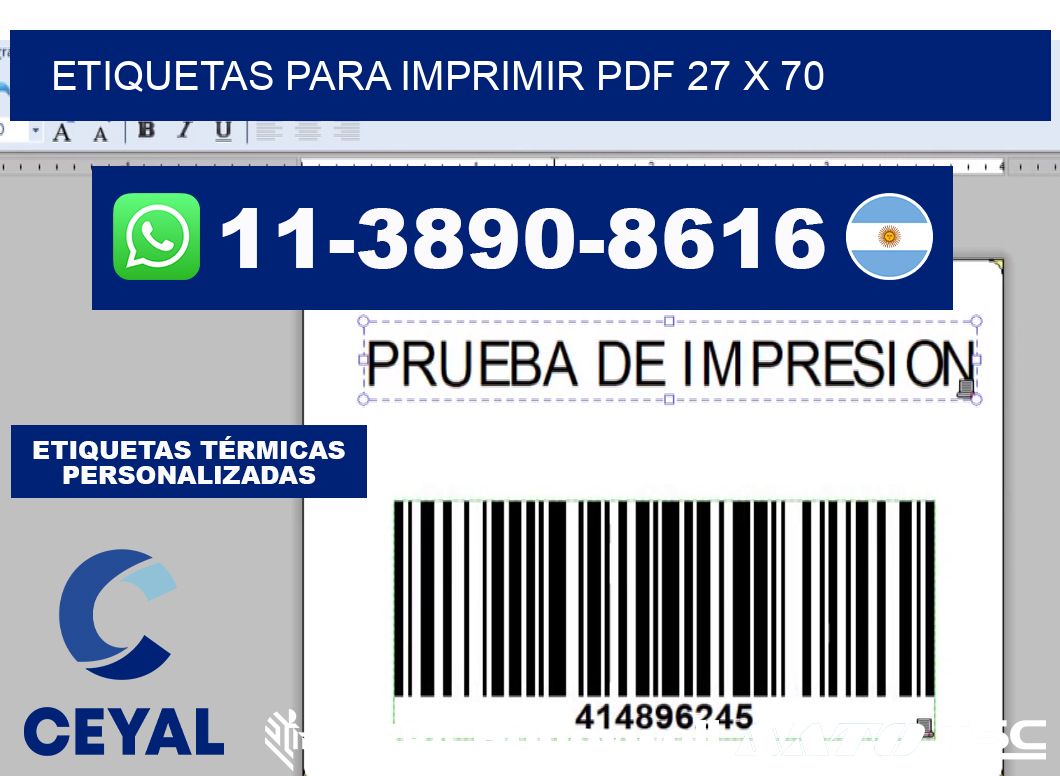 Etiquetas para imprimir PDF 27 x 70