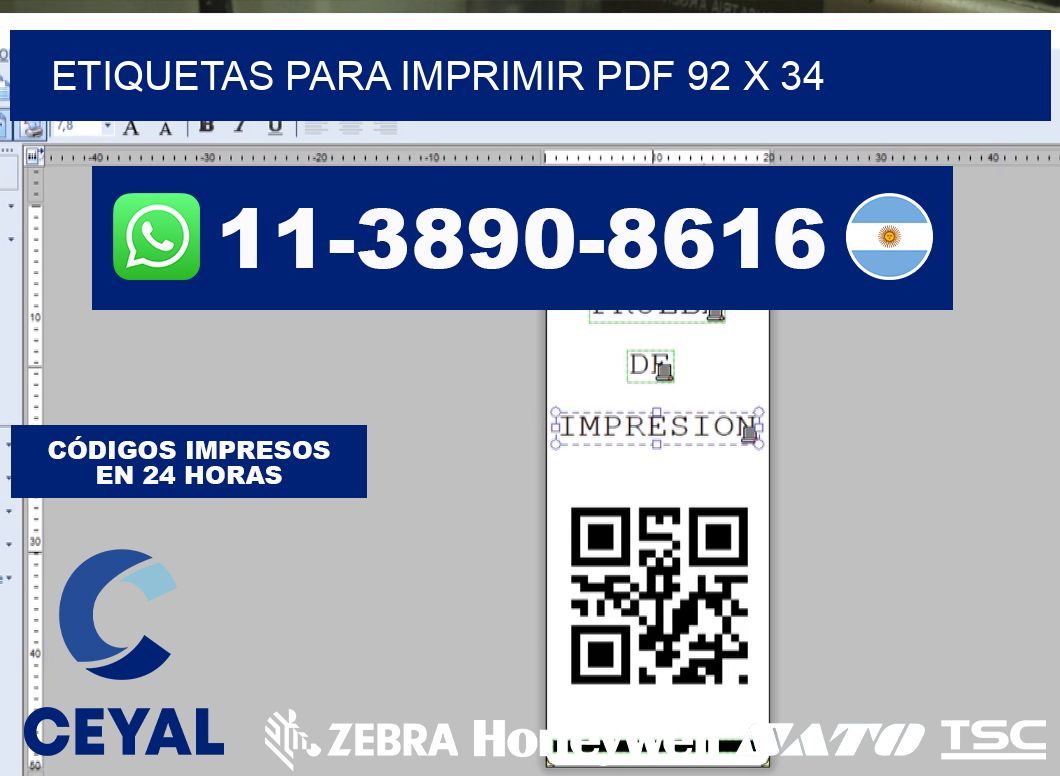 Etiquetas para imprimir PDF 92 x 34