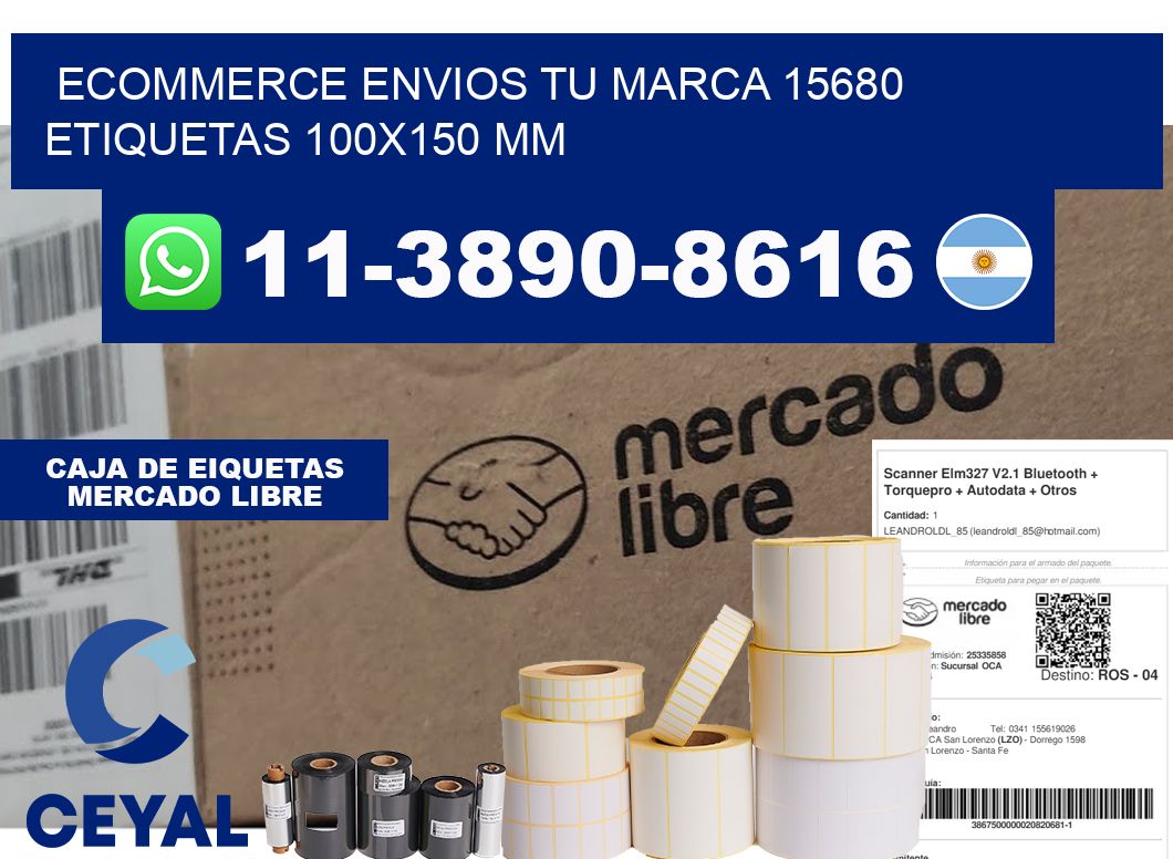 ecommerce envios tu marca 15680  etiquetas 100x150 mm