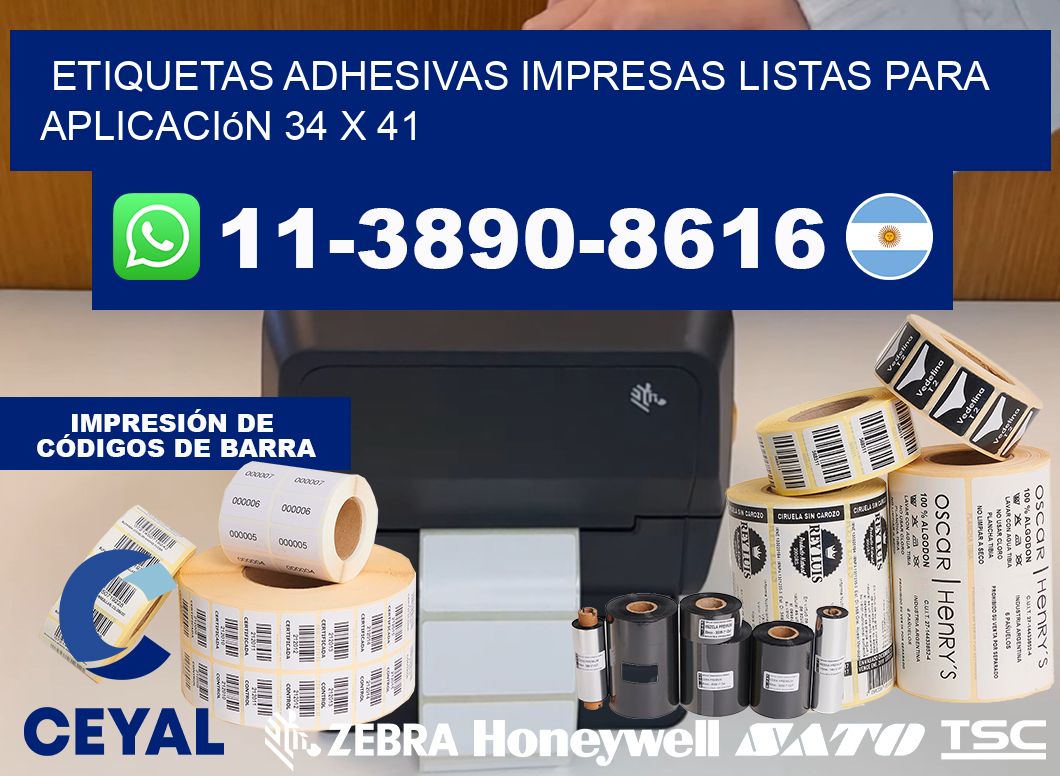 etiquetas adhesivas impresas listas para aplicación 34 x 41