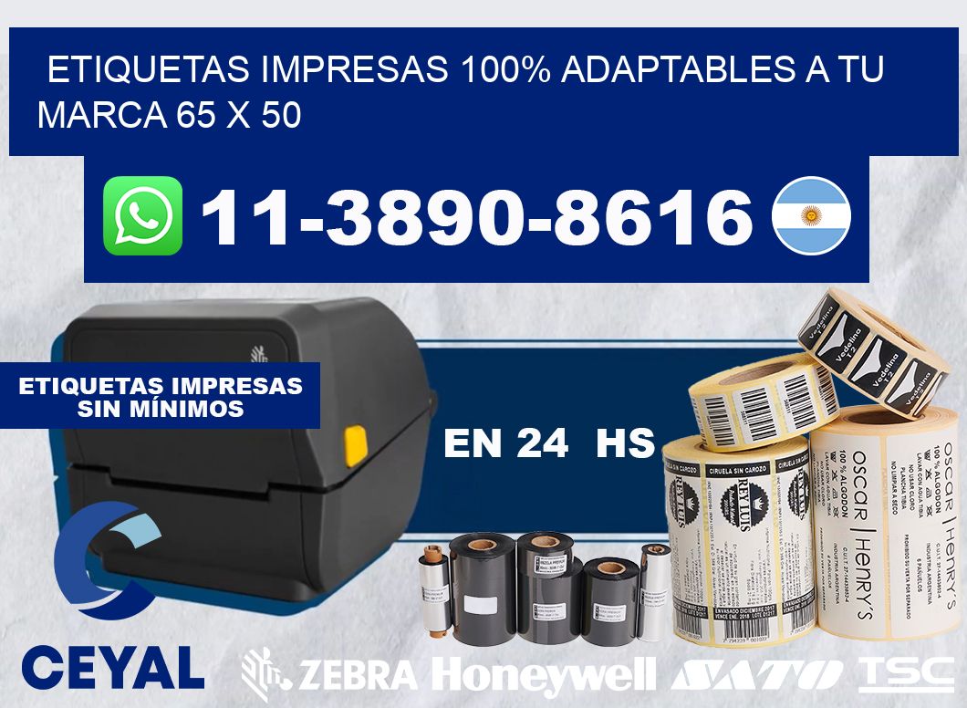 etiquetas impresas 100% adaptables a tu marca 65 x 50
