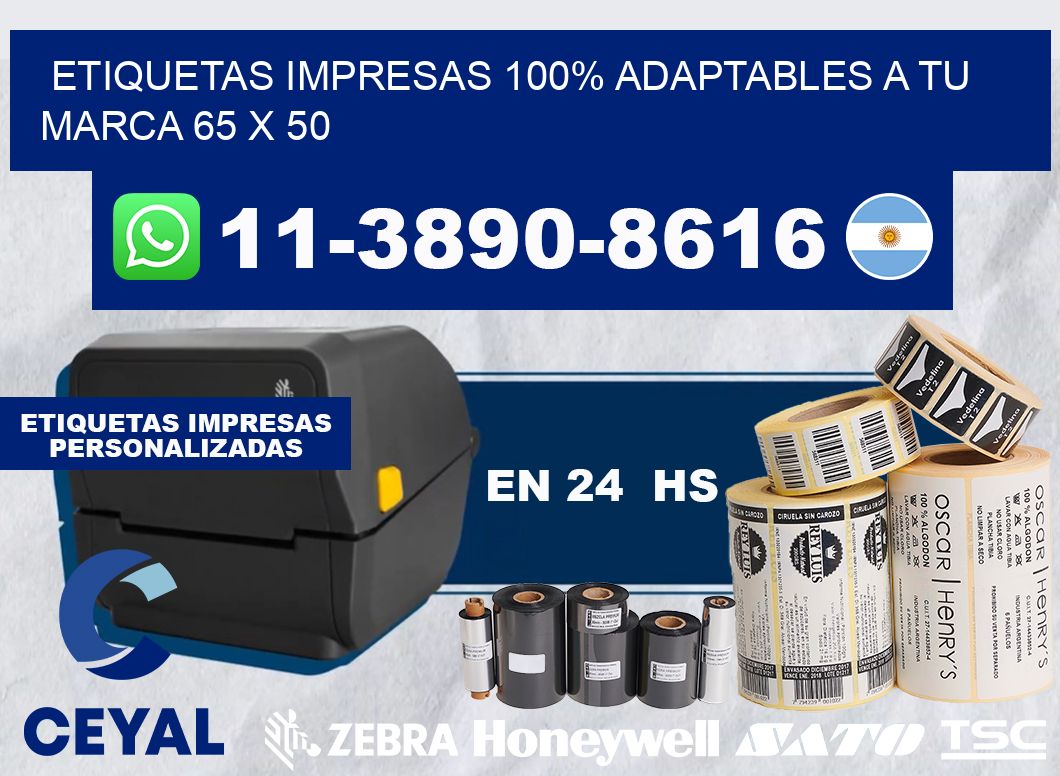 etiquetas impresas 100% adaptables a tu marca 65 x 50