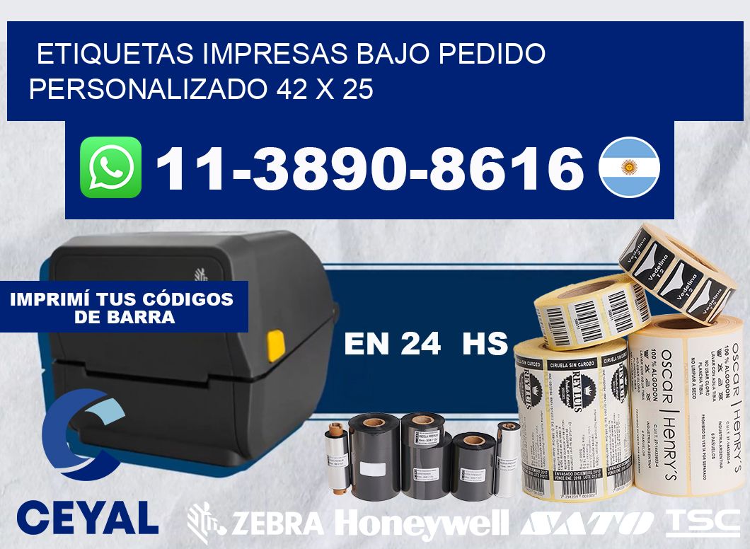 etiquetas impresas bajo pedido personalizado 42 x 25