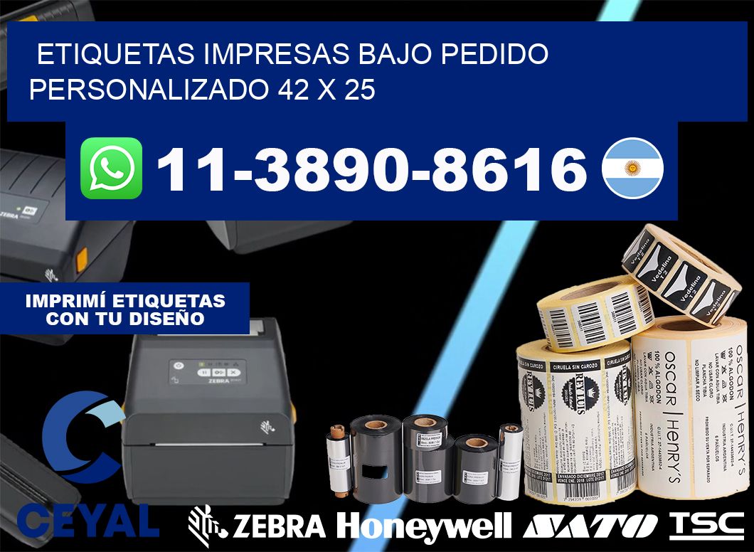 etiquetas impresas bajo pedido personalizado 42 x 25