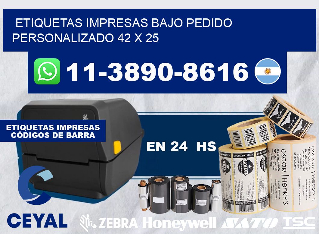 etiquetas impresas bajo pedido personalizado 42 x 25