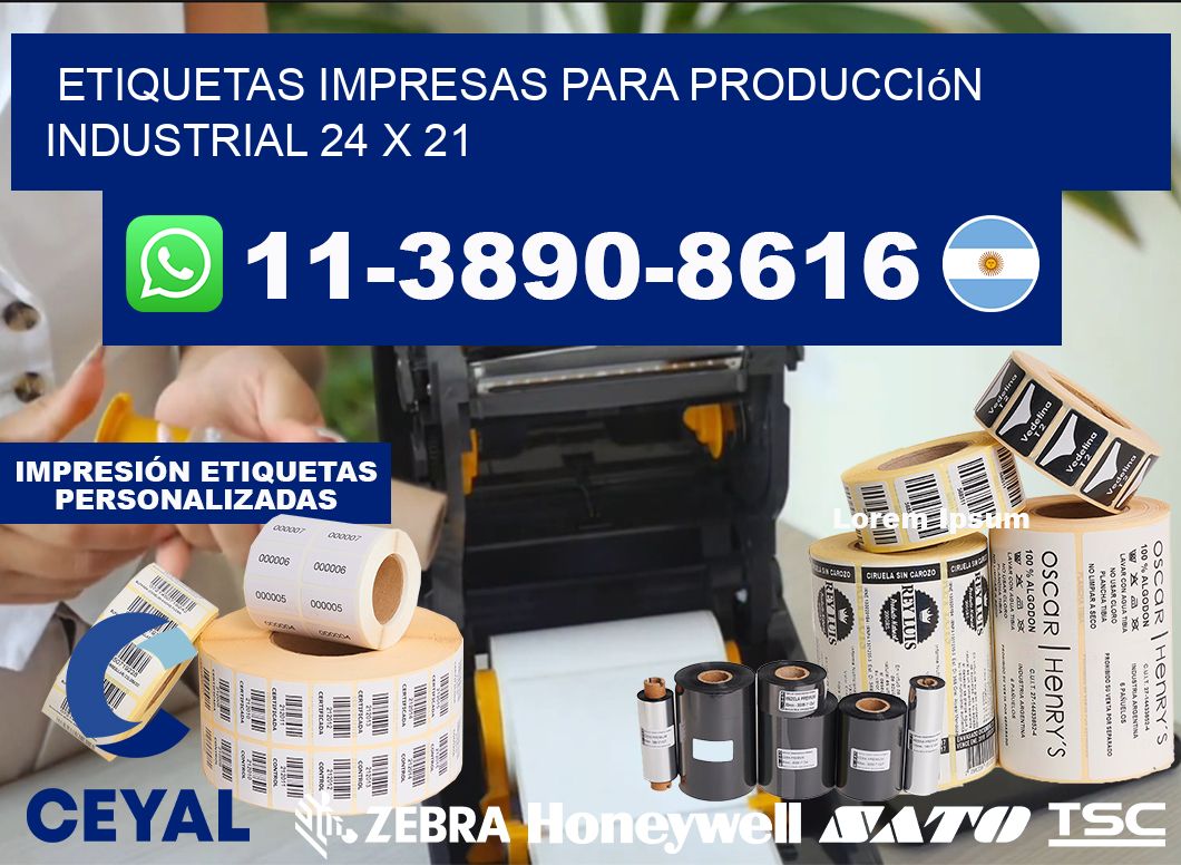 etiquetas impresas para producción industrial 24 x 21