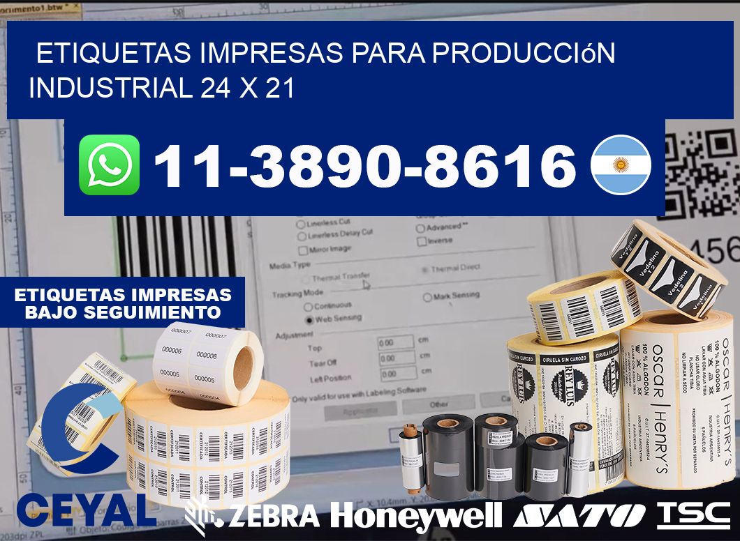 etiquetas impresas para producción industrial 24 x 21