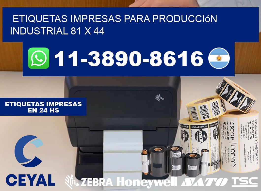 etiquetas impresas para producción industrial 81 x 44