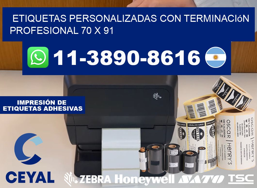 etiquetas personalizadas con terminación profesional 70 x 91