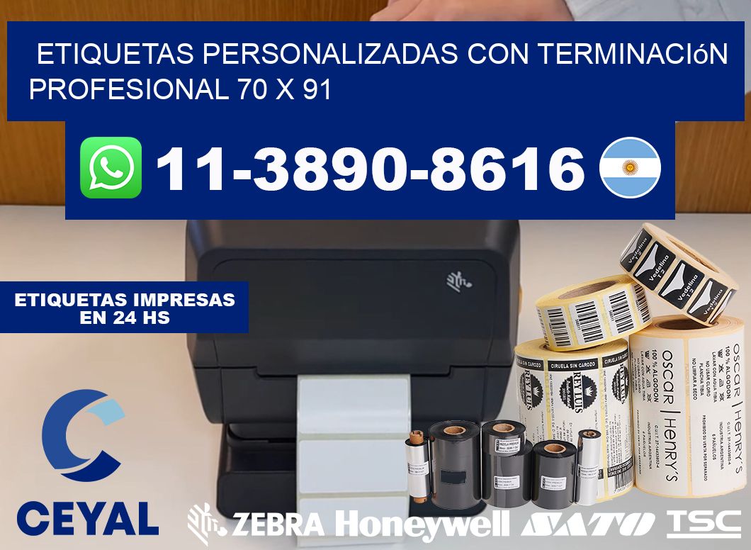 etiquetas personalizadas con terminación profesional 70 x 91