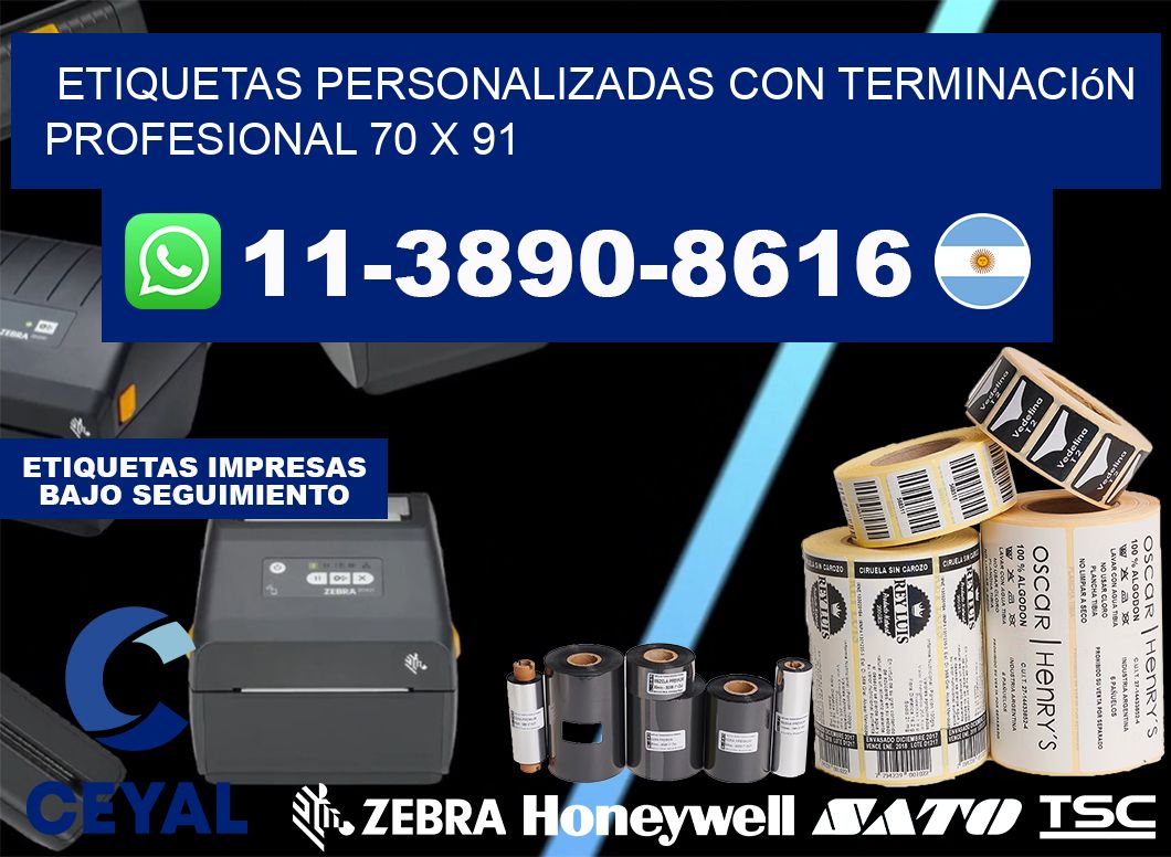 etiquetas personalizadas con terminación profesional 70 x 91