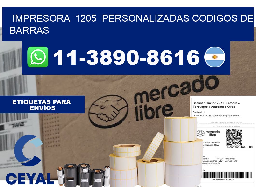 impresora  1205  personalizadas codigos de barras