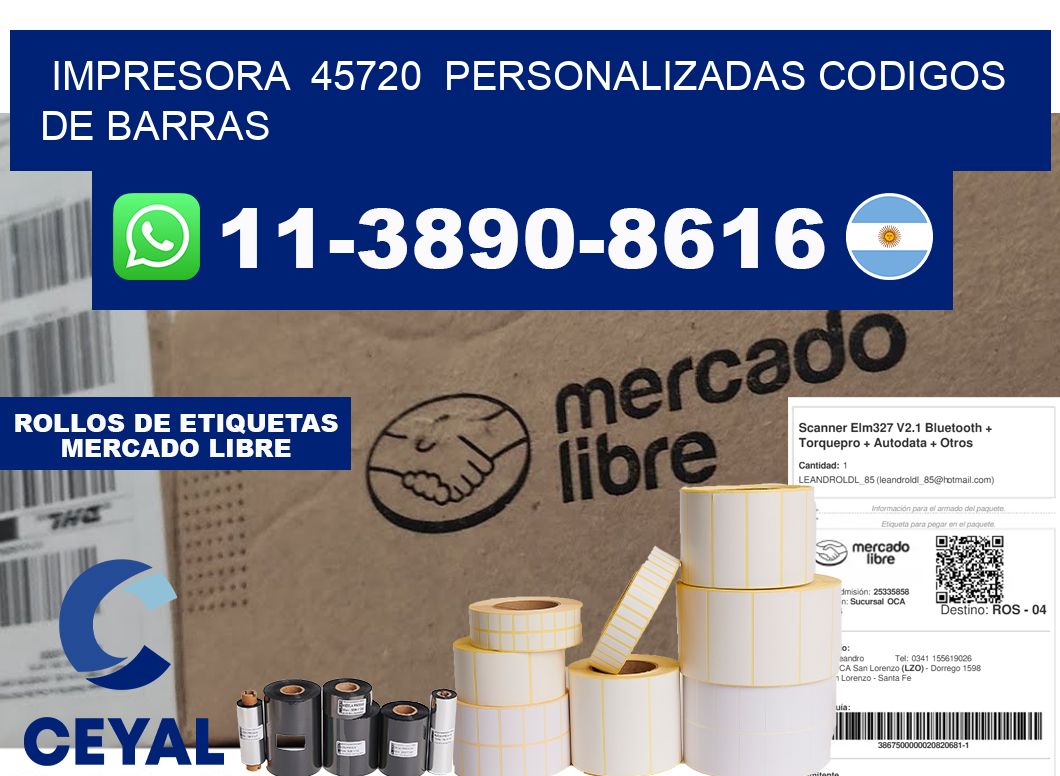 impresora  45720  personalizadas codigos de barras