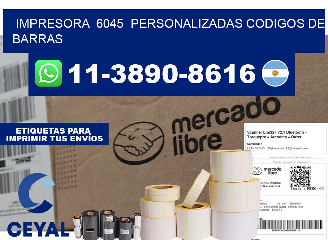 impresora  6045  personalizadas codigos de barras