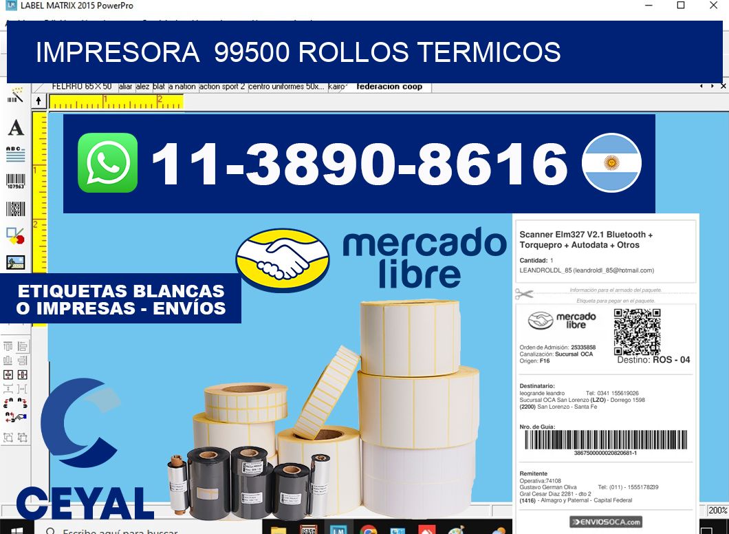 impresora  99500 rollos termicos