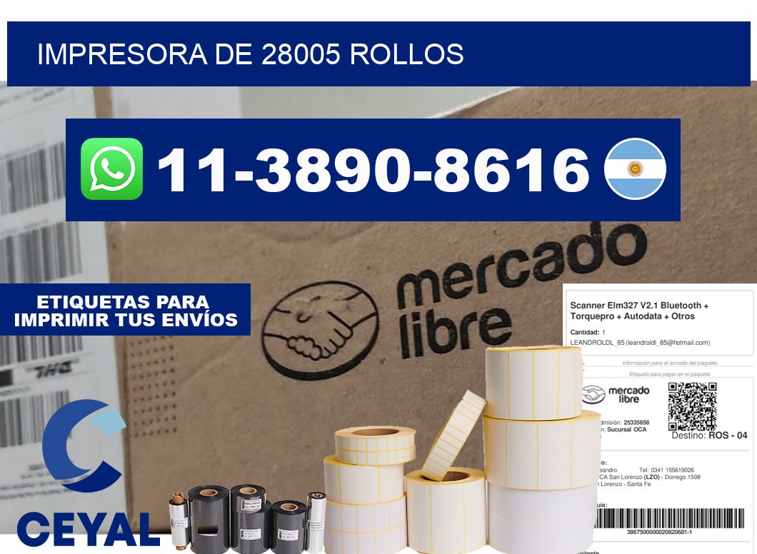 impresora de 28005 rollos