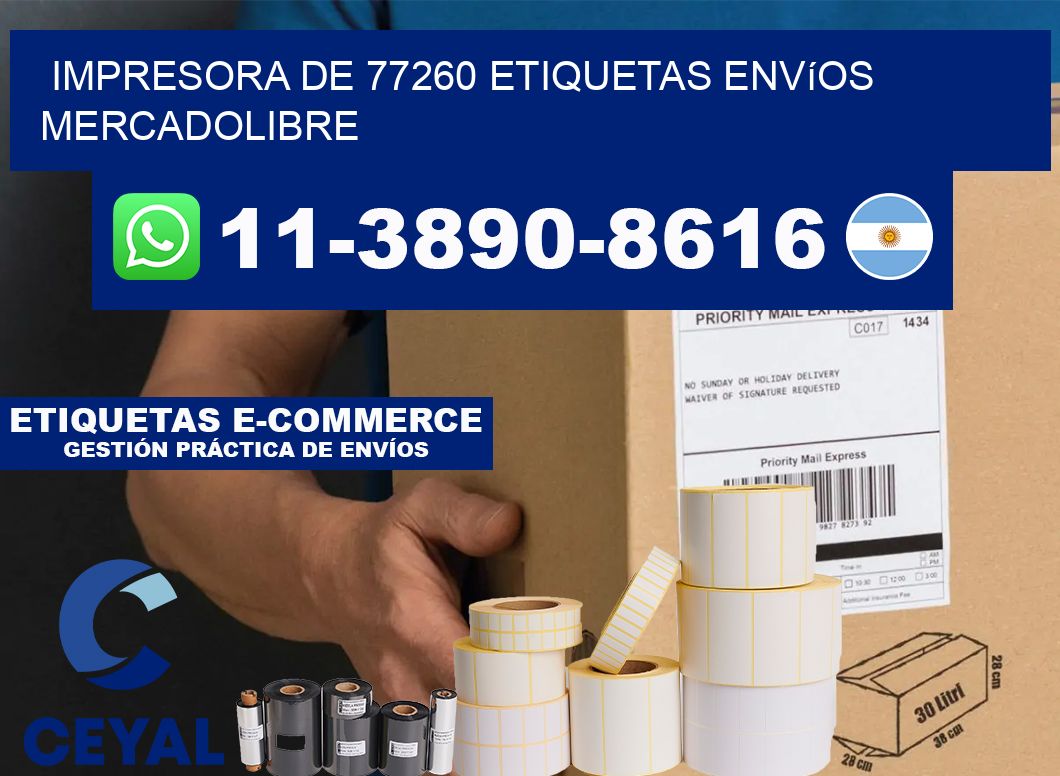 impresora de 77260 etiquetas envíos mercadolibre